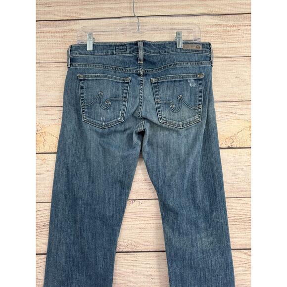 AG Adriano Goldschmied the Nolan Relaxed Slim jeans Women's 28 Blue Distressed - Picture 4 of 14